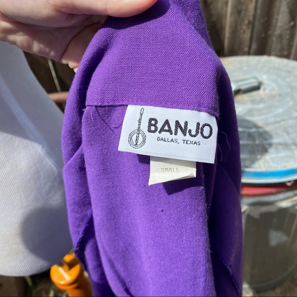 1970s Vintage Banjo Purple Western Tank Top Blouse - Picture 5 of 7